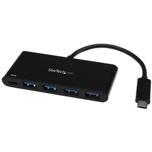 Image of StarTech 4-Port USB-C Hub with Power Delivery - USB-C to 4x USB-A - USB 3.0 Hub