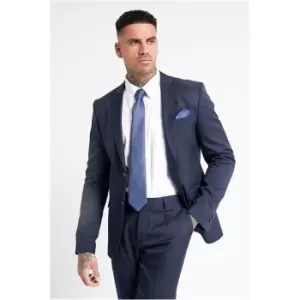 Image of I Saw It First Navy Mens Tailored Slim Fit Suit Jacket - Blue