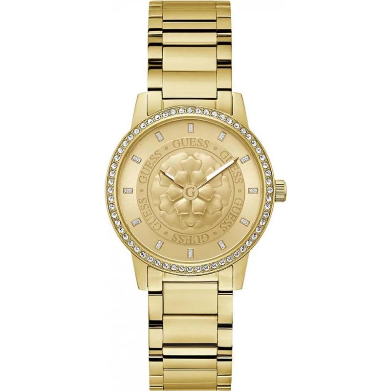 Image of Guess Analogue Watch With Flower On Dial 15088970 Gold