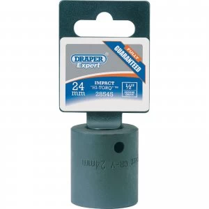 Image of Draper Expert 1/2" Drive Hi Torq Hexagon Impact Socket Metric 1/2" 24mm