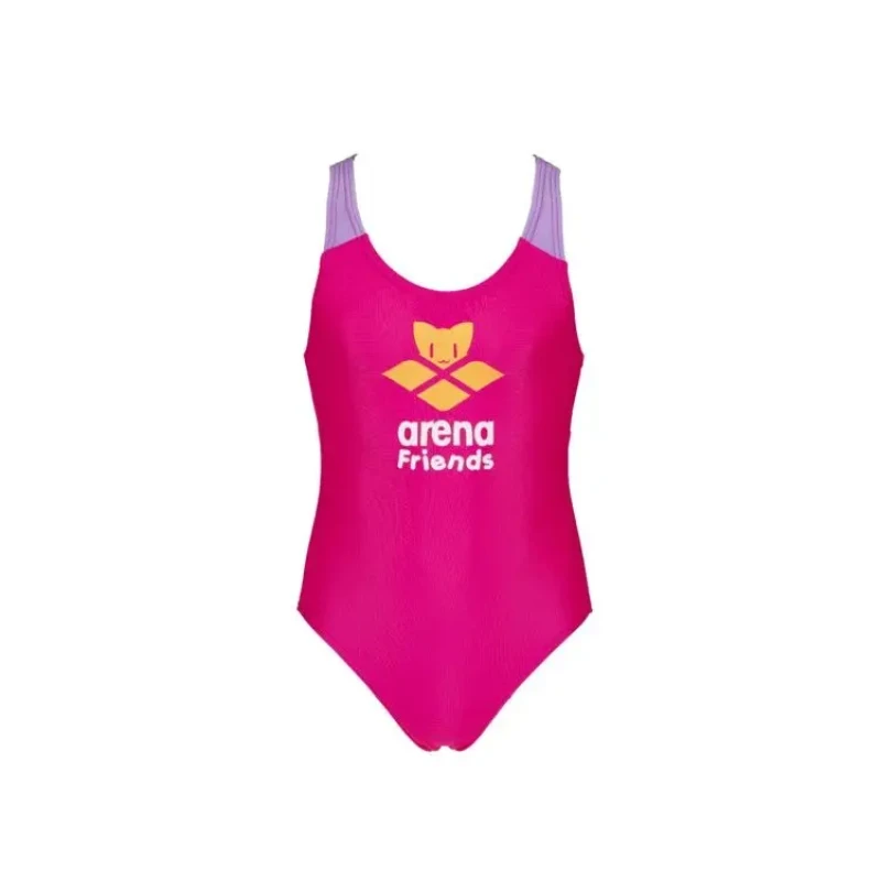 Image of One Piece swimsuit for girls Arena Logo Cats Rose Female 4/5 ans