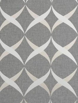 Image of Arthouse Metallic Ogee Charcoal/Rose Gold Wallpaper