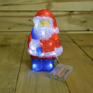 Image of Premier 20cm Indoor Acrylic Battery Operated Santa 20 Cool White LEDs