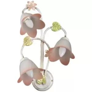 Image of Onli D'Oro Triple Arm Wall Lamp, Glass Shades, 3x E14