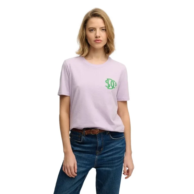 Image of Superdry Womens T-Shirt Superdry Sd & Co Neon Violet Female M
