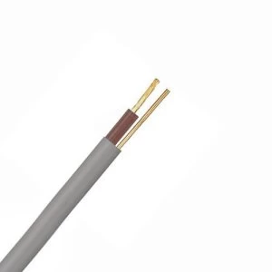 Image of Zexum Grey 1mm 14A Brown Single Core and Earth 6241Y Flat PVC/PVC Harmonised Lighting Power Cable - 100 Meter