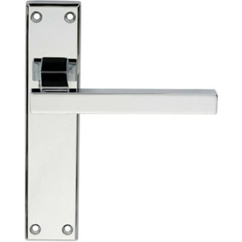 Image of Loops PAIR Straight Square Handle on Latch Backplate 180 x 40mm Polished Chrome Multi