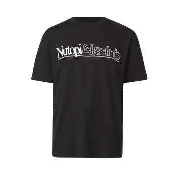 Image of AllSaints Topia Short Sleeve Crew - Jet Black