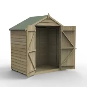 Image of Forest Garden 6X4 Ft Apex Overlap Wooden Shed With Floor (Base Included) - Assembly Service Included