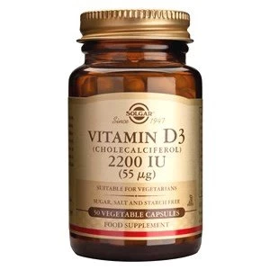 Image of Solgar Vitamin D3 2200IU 55ug Vegetable Capsules 100 Caps