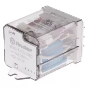 Image of Finder, 12V dc Coil Non-Latching Relay DPNO, 16A Switching Current Flange Mount, 2 Pole, 62.82.9.012.0300