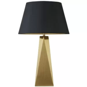 Image of Searchlight Maldon 1 Light Table Lamp, Gold, Black Shade, Gold Interior