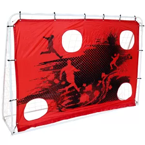 Image of Charles Bentley 3-in-1 Target Shoot Sturdy Steel Frame Football Goal and Net - 7ft X 5ft