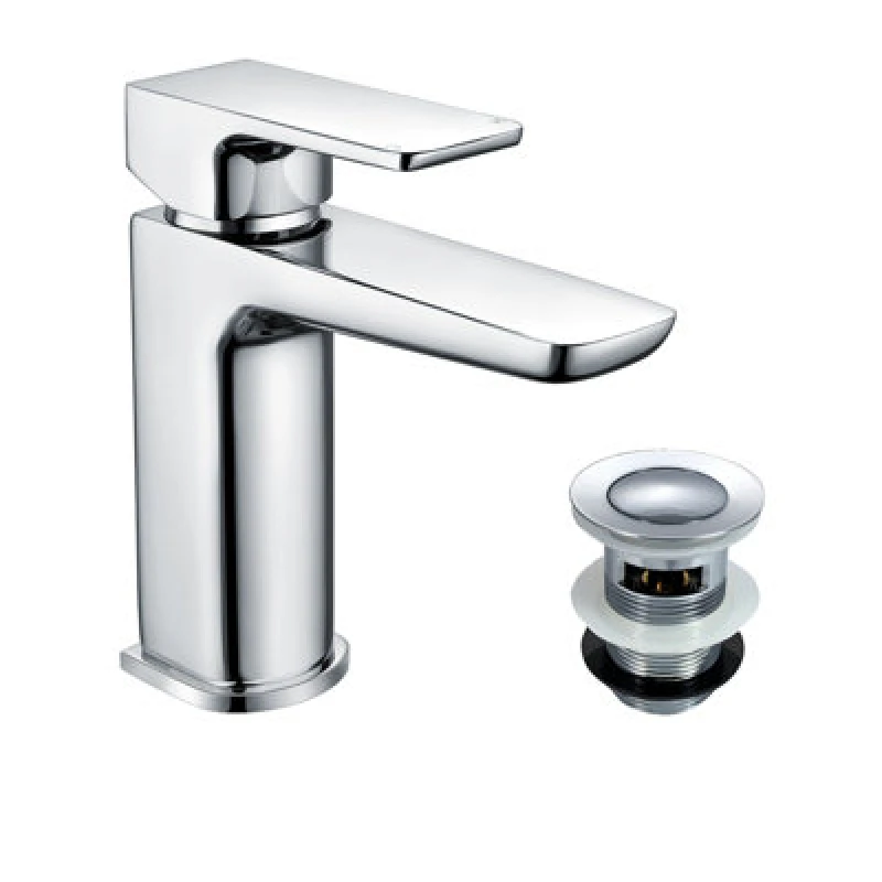 Image of Nes Home Finn Basin Mono Mixer Tap & Waste Chrome Silver