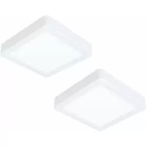 Image of Loops - 2 pack Wall / Ceiling Light White 160mm Square Surface Mounted 10.5W LED 4000K
