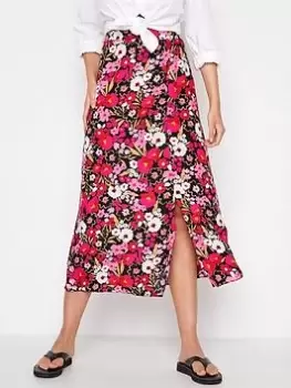 Image of Long Tall Sally Bright Floral Skirt - Pink, Size 16, Women