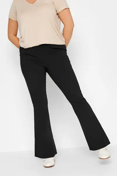 Image of Yours Flare Bengaline Trousers Black
