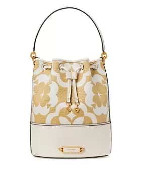 Image of kate spade new york Gramercy Spade Flower Monogram Small Bucket Bag
