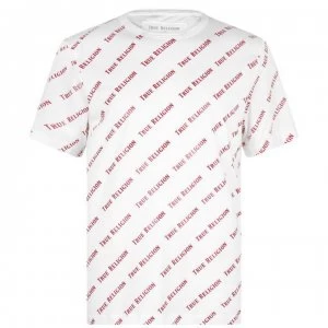 Image of True Religion All Over Logo t Shirt - White 1836