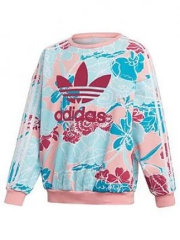 Image of Adidas Originals Girls Crewneck Sweatshirt - Multi