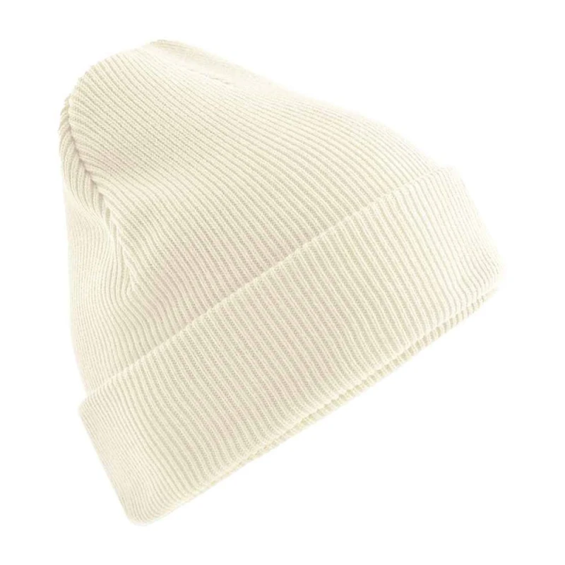 Image of Beechfield Mens Cuffed Cotton Heavyweight Beanie in Off-White Off-White Male One Size