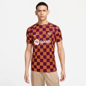 Image of Nike Barcelona Pre Match Top Adults - Yellow