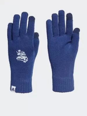 Image of adidas Real Madrid Gloves, Blue/White, Size S, Men