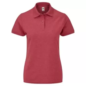 Image of Fruit of the Loom Womens/Ladies Lady Fit PiquA Polo Shirt (S) (Red Heather)