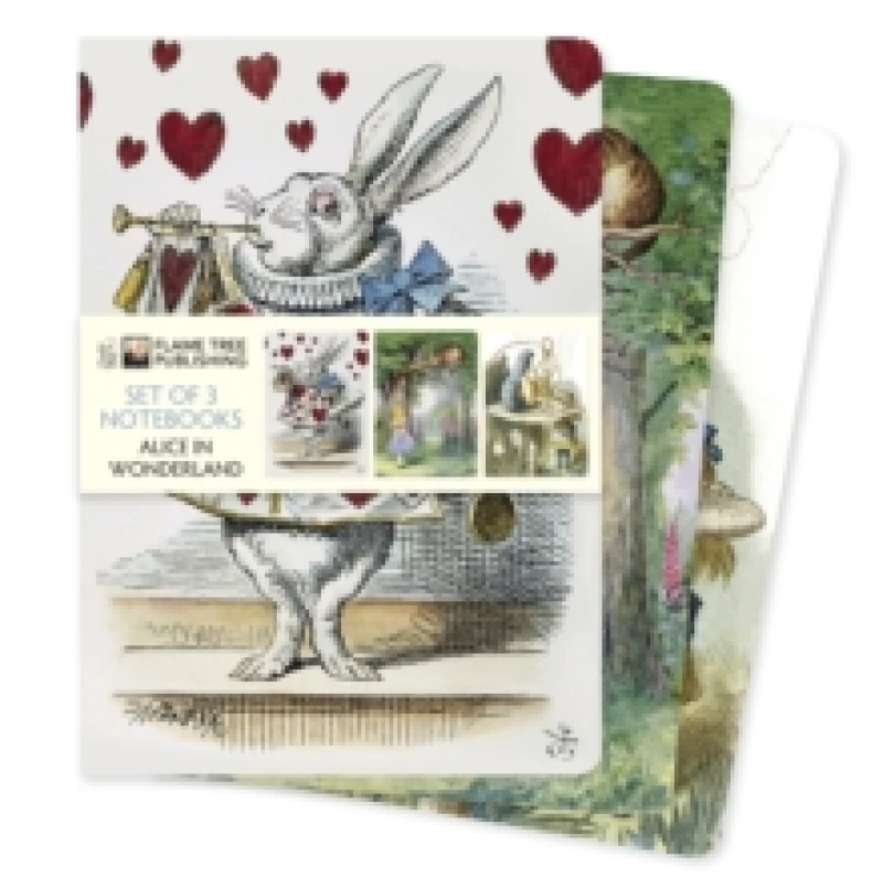 Image of Alice in Wonderland Set of 3 Standard Notebooks Notebook / blank book