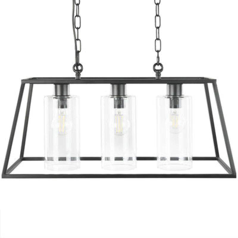 Image of Beliani Pendant Lamp Muger Metal Black