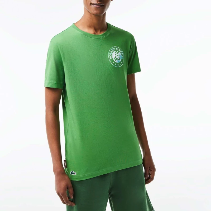 Image of Lacoste Roland Garros Edition Logo T-Shirt - Green Green S