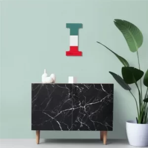 Image of Alphabet I 2 Multicolor Decorative Wooden Wall Accessory