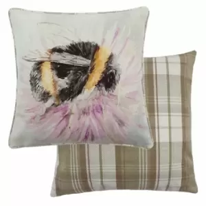 Image of Watercolour Bee Cushion Multicolour, Multicolour / 43 x 43cm / Polyester Filled