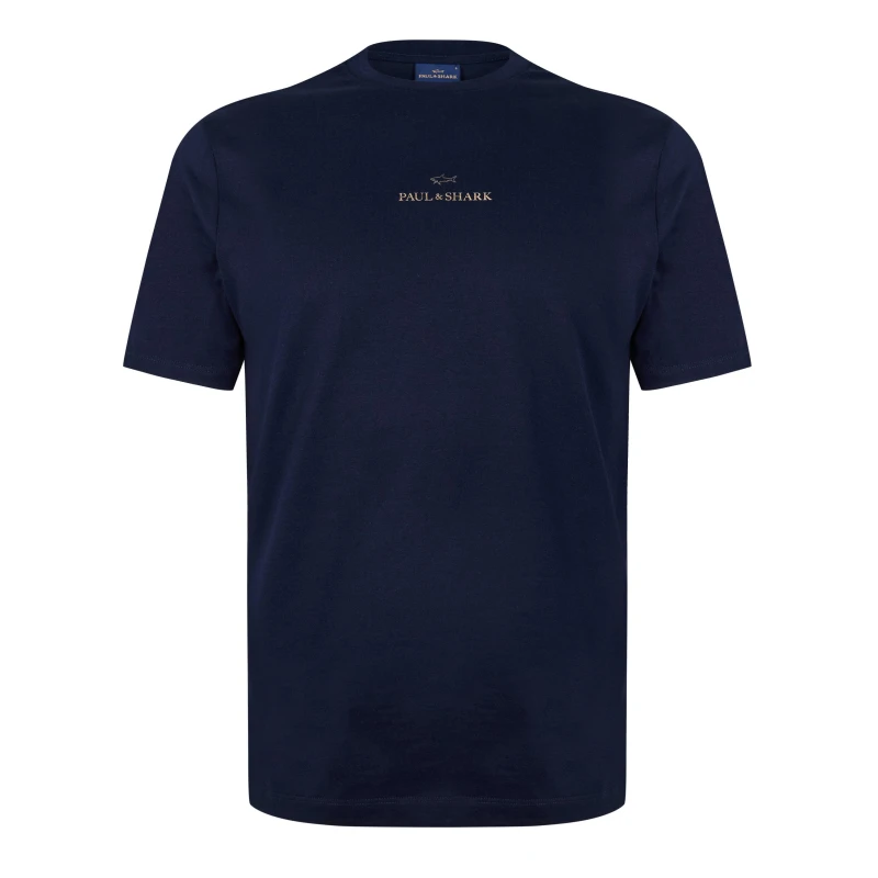 Image of Paul And Shark Mens Print Logo T-Shirt Blue Nights male S