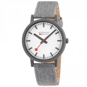 Image of Mondaine Essence Quartz White Dial Grey Textile Strap Watch MS1.41110.LU