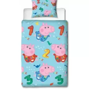 Image of Peppa Pig Childrens/Kids Counting George Pig Duvet Set (Single) (Multicoloured) - Multicoloured