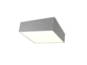 Image of Mini Flush Ceiling Light 45cm Square, 5 x E27 (Max 20W), Silver, IP44