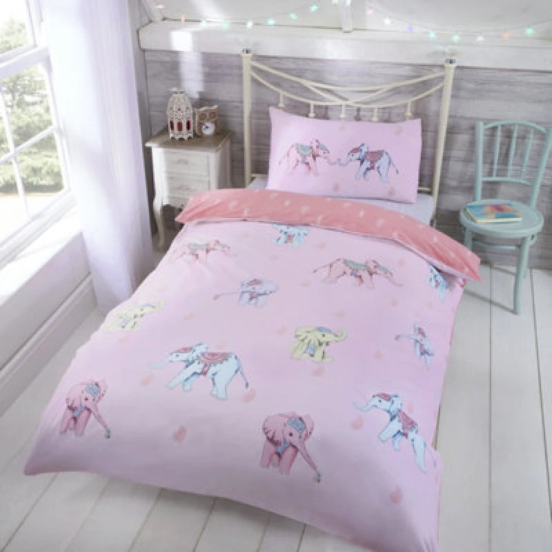 Image of Rapport Home Ellie Polycotton Duvet Set With Pillowcase Pink