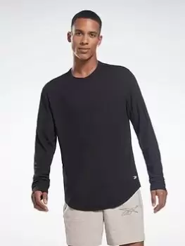 Image of Reebok Activchill+dreamblend Long-sleeve Top Long-sleeve Top, Black Size M Men