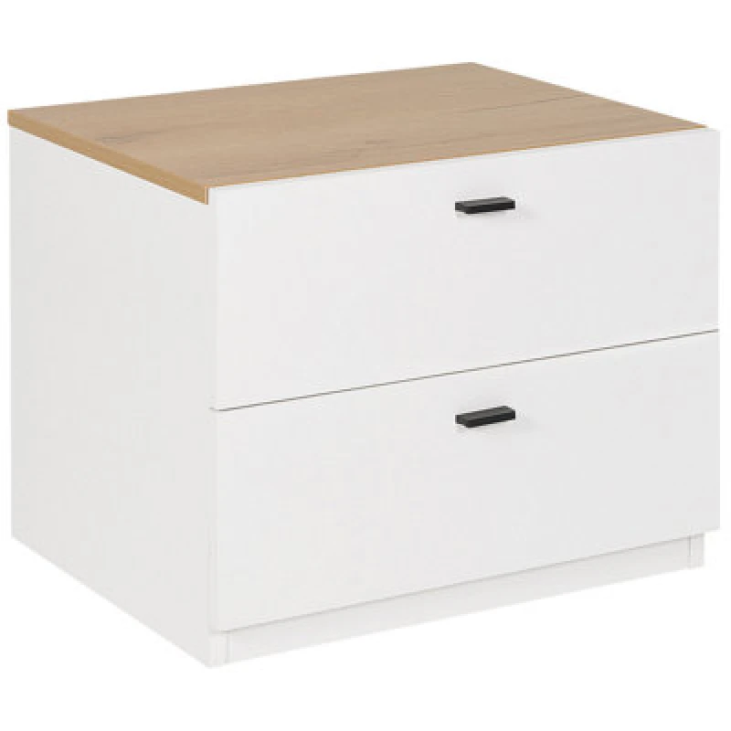 Image of Beliani 2 Drawer Bedside Table Edison White