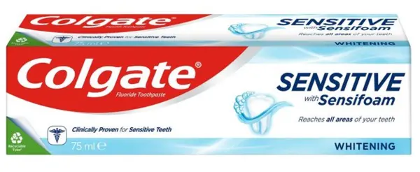 Image of Colgate Sensitive with Sensifoam Whitening Toothpaste 75ml
