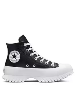 Image of Converse Chuck Taylor All Star Lugged Leather Hi-Tops - Black/White, Size 6, Women
