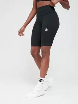 Image of adidas Originals Ribbed Short Tights - Black, Size 10, Women