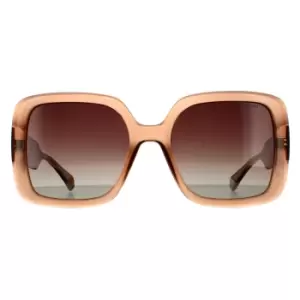 Image of Square Beige Brown Gradient Polarized Sunglasses