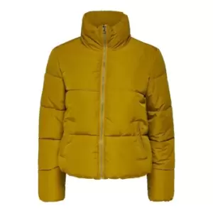 Image of JDY zip through quilted jacket - Yellow