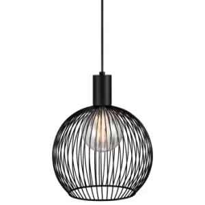 Image of Aver 30cm Wire Frame Pendant Ceiling Light Black, E27