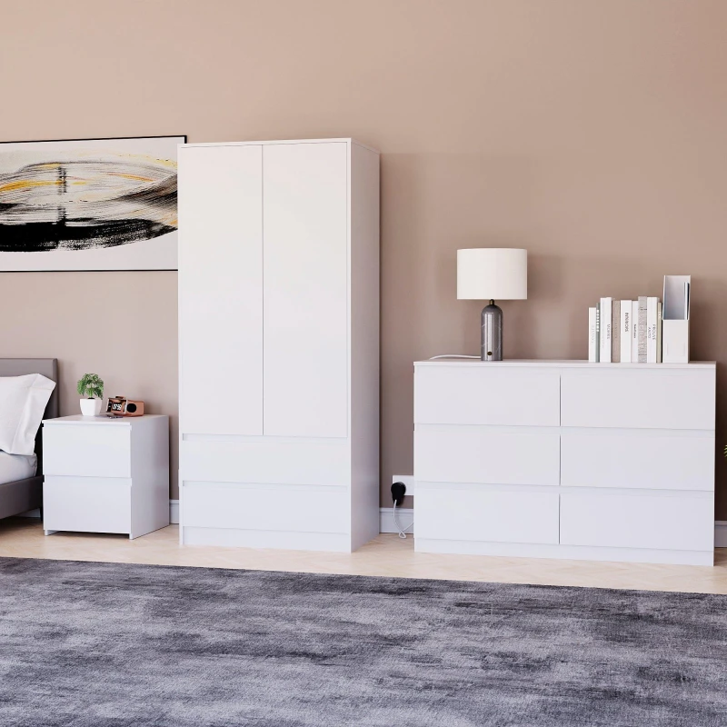 Image of Lassic Vida Designs 3 Piece Denver Bedroom Set 4 White unisex One Size