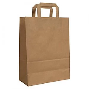 Image of Purely Packaging Vita Flat Handle Paper Bag 260 (W) x 350 (H) x 120 (D) mm Brown Pack of 150