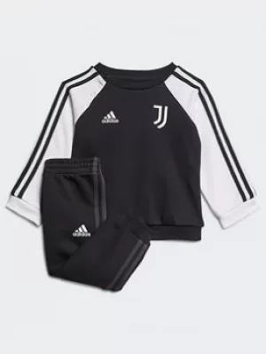 Image of adidas Juventus 3-stripes Baby Jogger, Black/White, Size 6-9 Months