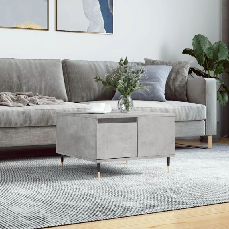 Image of Vidaxl Coffee Table Concrete Grey 55X55X36.5cm Engineered Wood, Grey 830752